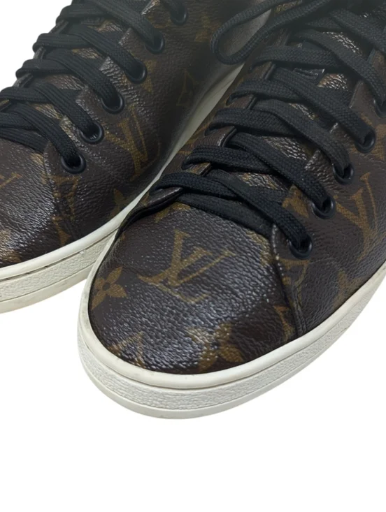 Louis Vuitton LV Monogram Leather Brown Sneakers Size EU 38.5 - Picture 2 of 16